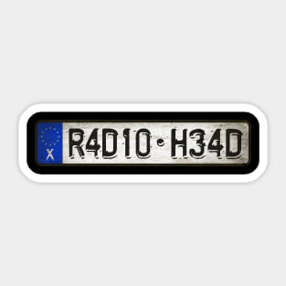 R4D10 - H34D Car license plates Sticker